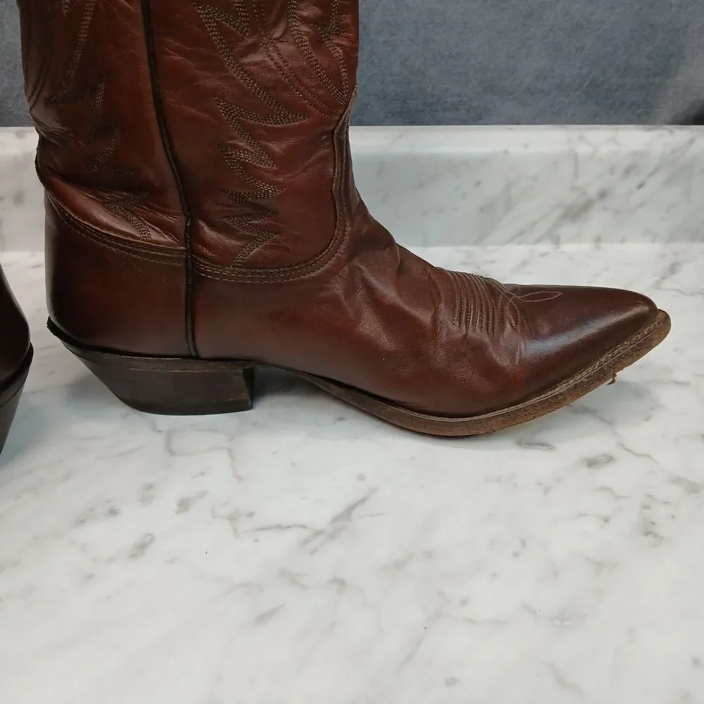Nocona Men’s 10D Brown Leather Cowboy Western Boots USA Made